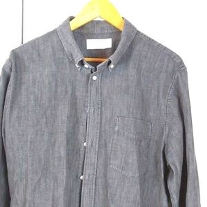 Everlane|Mens Gray Cotton Button Down Longsleeve Dress Shirt Neutral Sz.XL